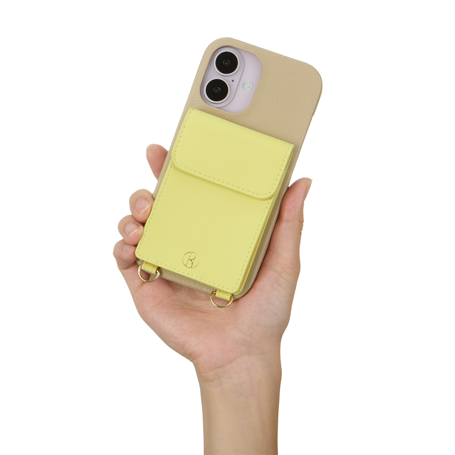 【iPhone16 ケース】Wrap Case with Pouch (Beige×Yellow)サブ画像