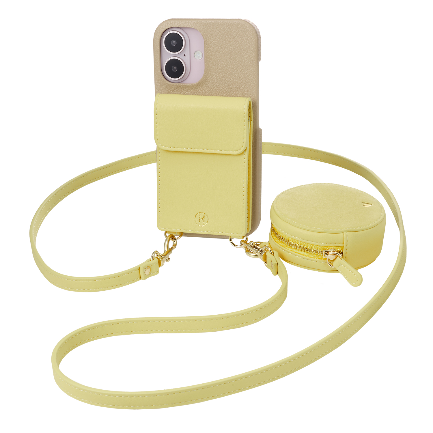 【iPhone16 ケース】Wrap Case with Pouch (Beige×Yellow)サブ画像