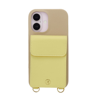 【iPhone16 ケース】Wrap Case with Pouch (Beige×Yellow)