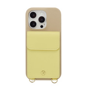 【iPhone16 Pro ケース】Wrap Case with Pouch (Beige×Yellow)