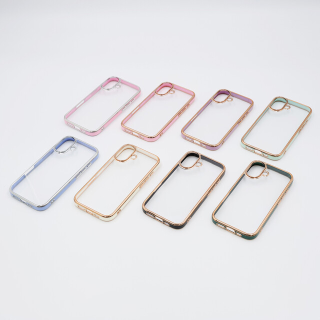 【iPhone16 ケース】LUSTANT 衝撃吸収 メタリック ハイブリッドケース (ライトピンク/ゴールド)goods_nameサブ画像