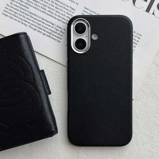 【iPhone16 ケース】Real Leather Mag Case (black)