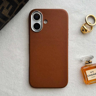 【iPhone16 ケース】Real Leather Mag Case (brown)