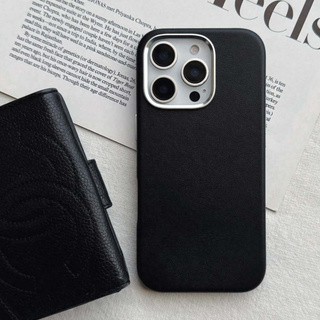 【iPhone16 Pro ケース】Real Leather Mag Case (black)