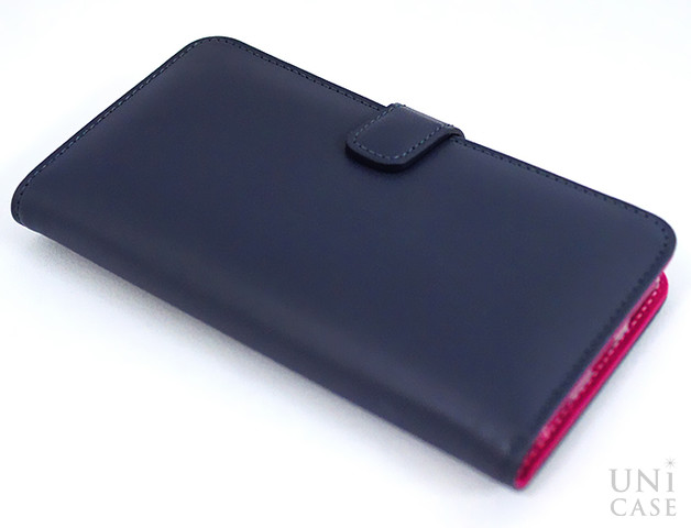 【iPhone6s/6 ケース】COWSKIN Diary Navy×Pink for iPhone6s/6の全体斜め