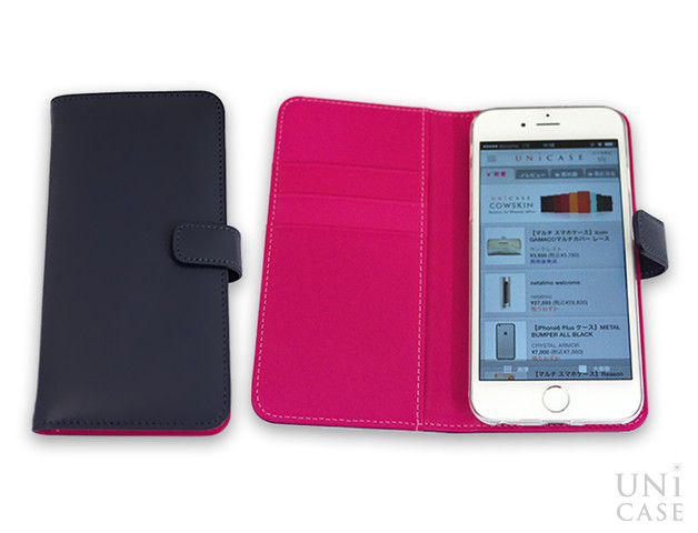 【iPhone6s/6 ケース】COWSKIN Diary Navy×Pink for iPhone6s/6の全体