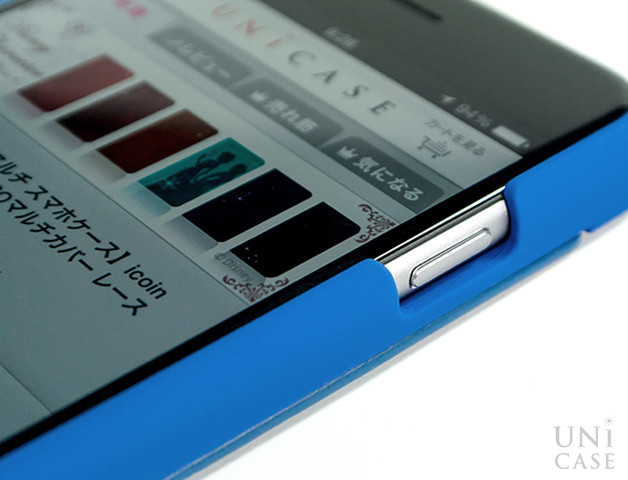 【iPhone6s/6 ケース】Booklet Case (Bluebird/White)の電源ボタン