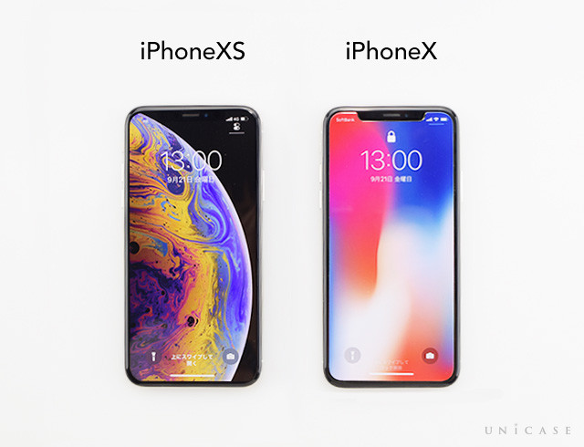 iPhoneXSとiPhoneX　本体ディスプレイ