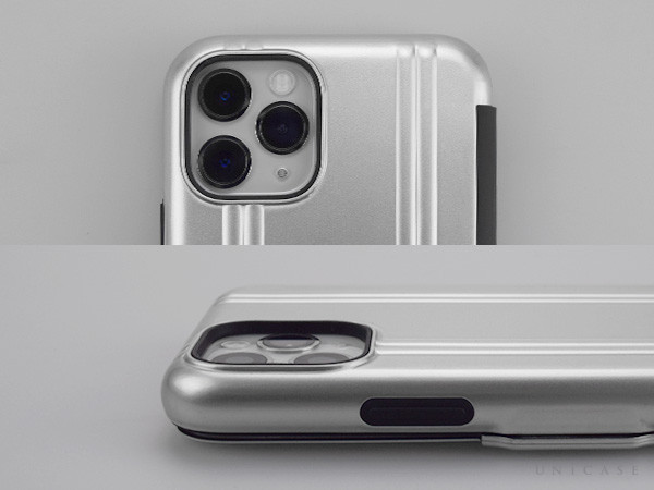【iPhone11 Pro ケース】ZERO HALLIBURTON Hybrid Shockproof Flip case for iPhone11 Pro (Silver) 装着レビュー 側面