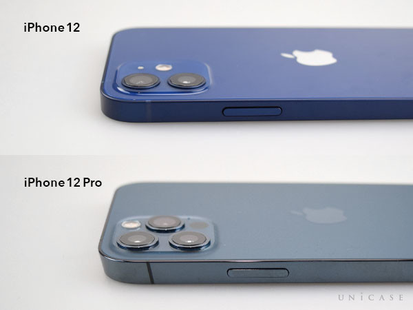 iPhone12(左)と12Pro(右) サイドボタン(電源)