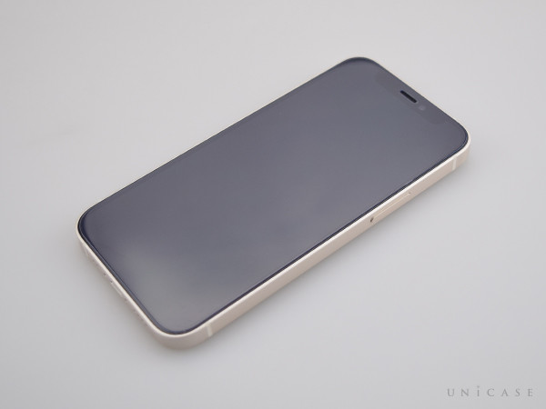 【iPhone12 mini フィルム】抗菌耐衝撃ガラス (ブルーライトカット 0.2mm)装着 正面
