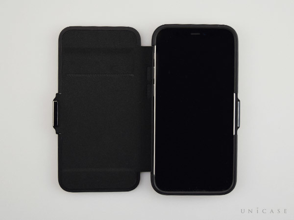 【iPhone12 mini ケース】ZERO HALLIBURTON Hybrid Shockproof Flip Case for iPhone12 mini 装着 内側フリップ