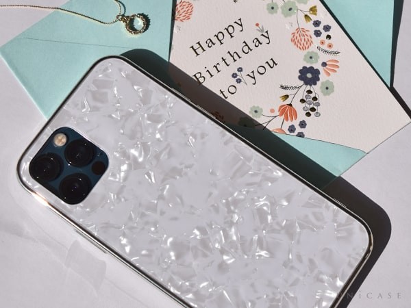 iPhone12 シリーズ Glass Shell Case キラキラデザイン