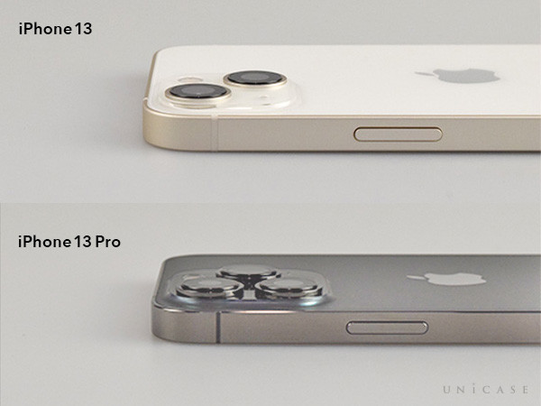 iPhone13(左)と13Pro(右) サイドボタン(電源)