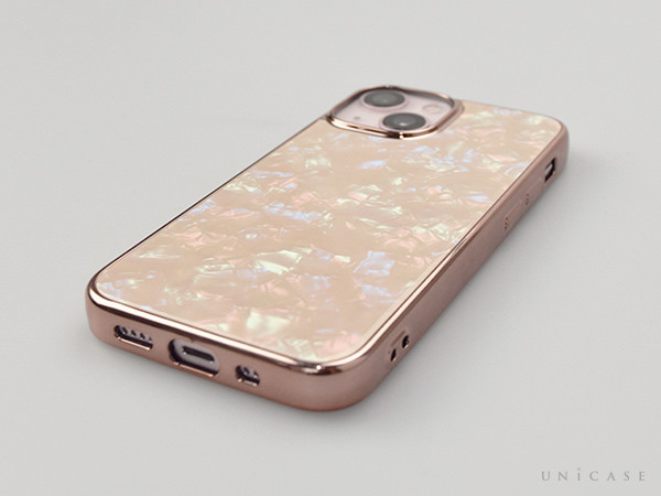 【iPhone13 mini/12 mini ケース】Glass Shell Case for iPhone13 mini (coral pink) 装着 サイドボタン、
コネクター