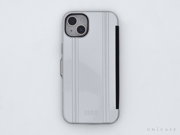 【iPhone14 Pro Maxケース】ZERO HALLIBURTON Hybrid Shockproof Flip Case (Silver)