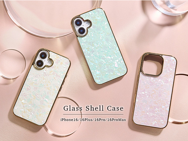 【Apple最新機種iPhone16シリーズ】シェル風ガラスが宝石のように輝くスマホケース『Glass Shell Case』販売開始