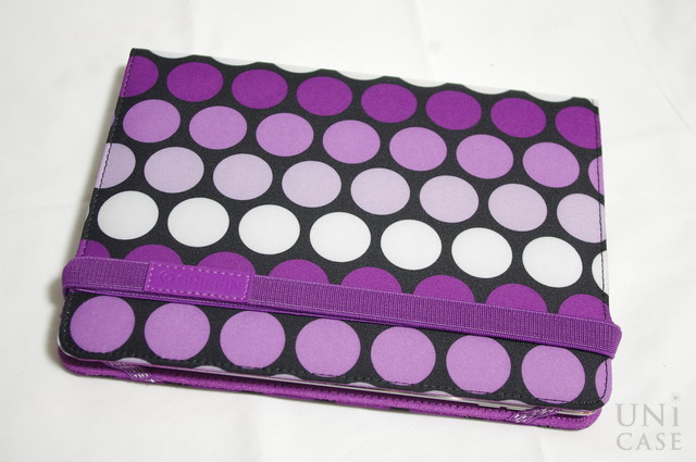 紫基調のドット柄が魅力！スタンドにもなるiPad Air専用折りたたみ型フリップケース：Passport-style Polka Folio Case