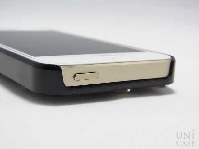 【iPhone5s/5 ケース】スタッズレザーケース Assert Star BLACKの電源ボタン