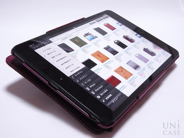 【iPad mini3/2/1 ケース】Masstige Neo Classic Diary ワインレッドのスタンド