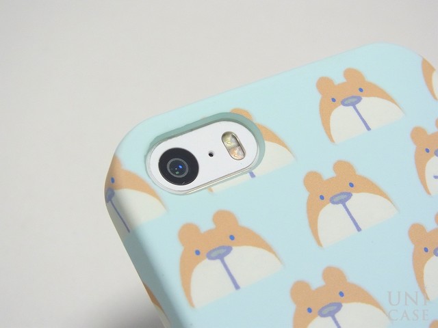 【iPhoneSE(第1世代)/5s/5 ケース】iPhone Case クマ(柄) Sのカメラ穴