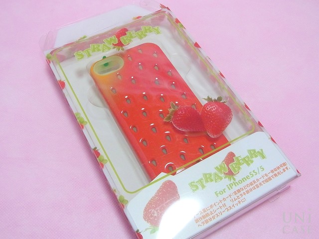 【iPhoneSE(第1世代)/5s/5 ケース】Poppin’ Strawberry (レッド)のパッケージ