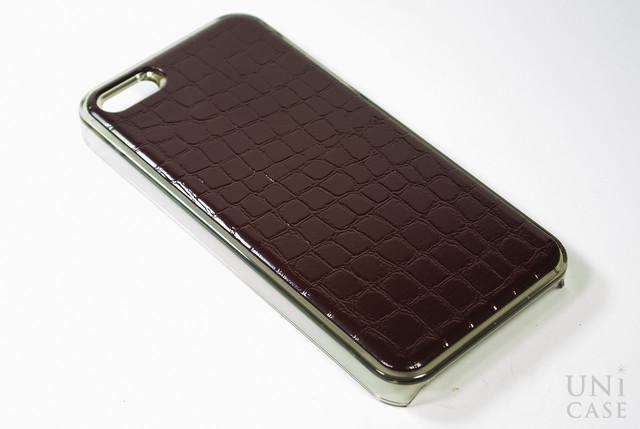 【iPhoneSE(第1世代)/5s/5 ケース】IC-COVER Leather (レザー調ワインレッド)の全体像