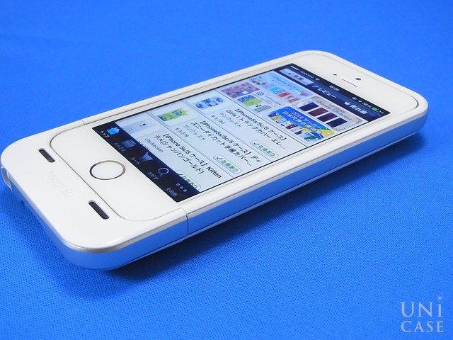 【iPhoneSE(第1世代)/5s/5 ケース】space pack ストレージ内蔵バッテリーケース (16GB/ホワイト)の背面