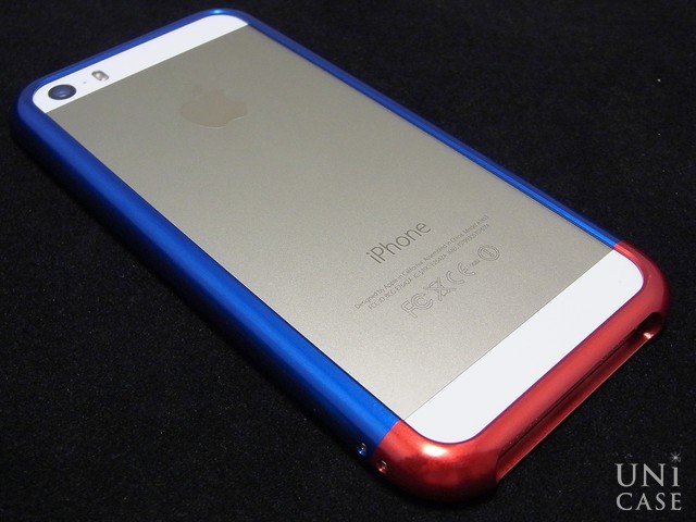 【iPhoneSE(第1世代)/5s/5 ケース】Duralumin Bumper (Red×Gold)の赤