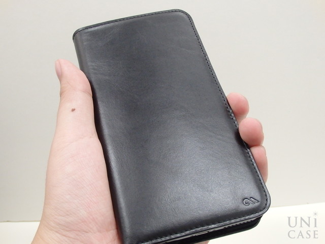 ブランド品のような超高級感にあふれるiPhone6Plusの手帳型レザーケース：Wallet Folio Case Black