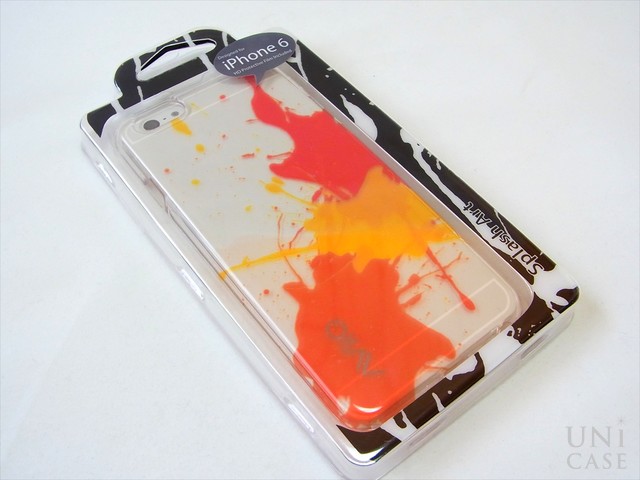 汚れが付きにくいハードコート処理が施されたアートなクリアケース Iphone6 Aviiq Iphone6 Splash Art Yellow Orange Unicaseレビュー
