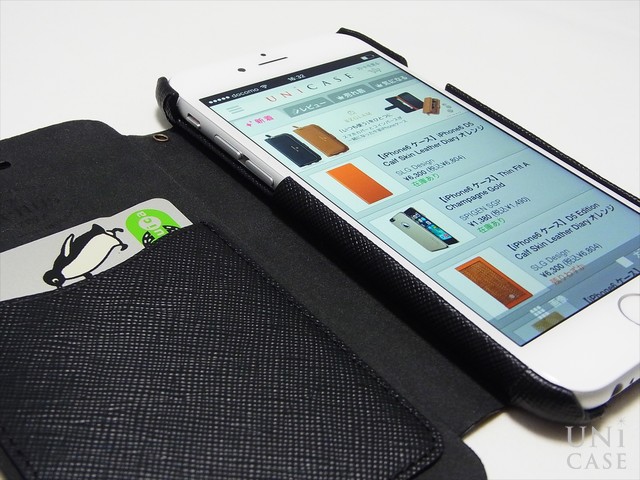 高級サフィアーノレザー使用のiPhoneケース！手帳タイプのケースでカッコよく決めよう：iPhone6 Minimal Diary ブラック