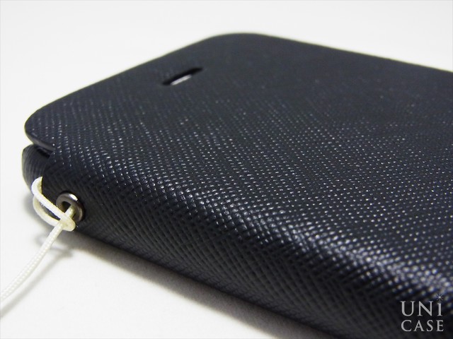 【iPhone6s/6 ケース】Minimal Diary (ブラック)のストラップホール