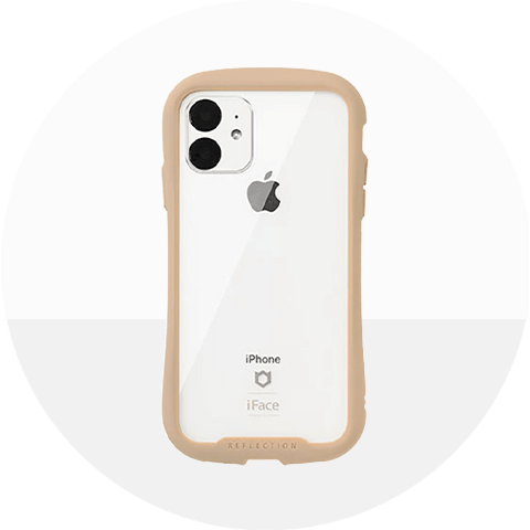 【iPhone11 ケース】iFace Reflection強化ガラスクリアケース (ベージュ)