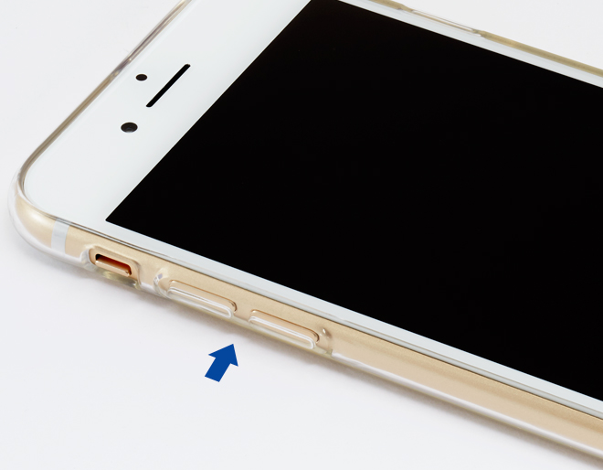【iPhone7/7Plusケース】UNiCASEオリジナルのクリスタルスリムソフトケース 各ボタン 詳細画像