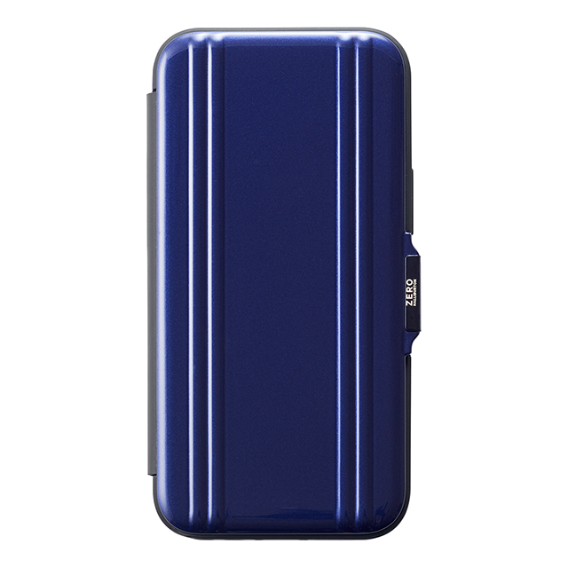【iPhone 12 mini ケース】ZERO HALLIBURTON Hybrid Shockproof Flip Case for 2020 New iPhone 5.4inch (Blue)