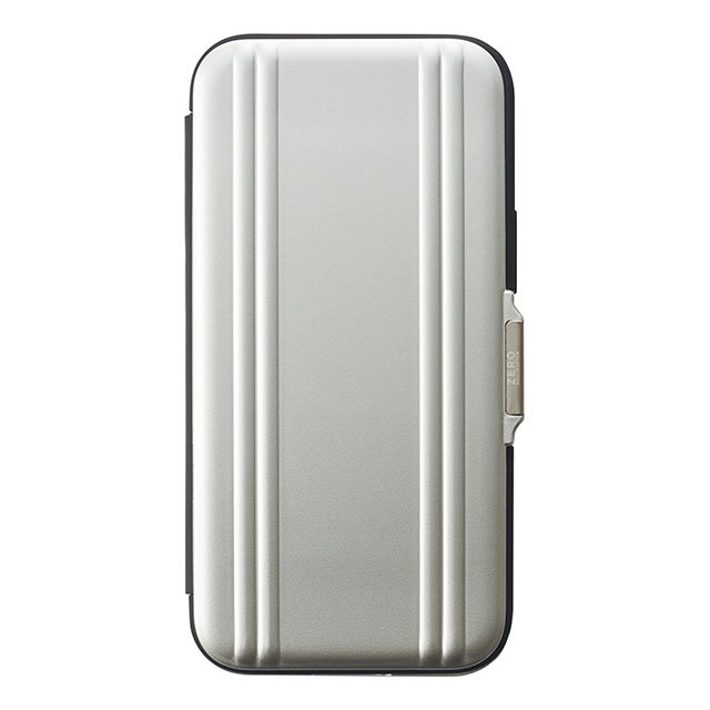 【iPhone 12 mini ケース】ZERO HALLIBURTON Hybrid Shockproof Flip Case for 2020 New iPhone 5.4inch (Silver)