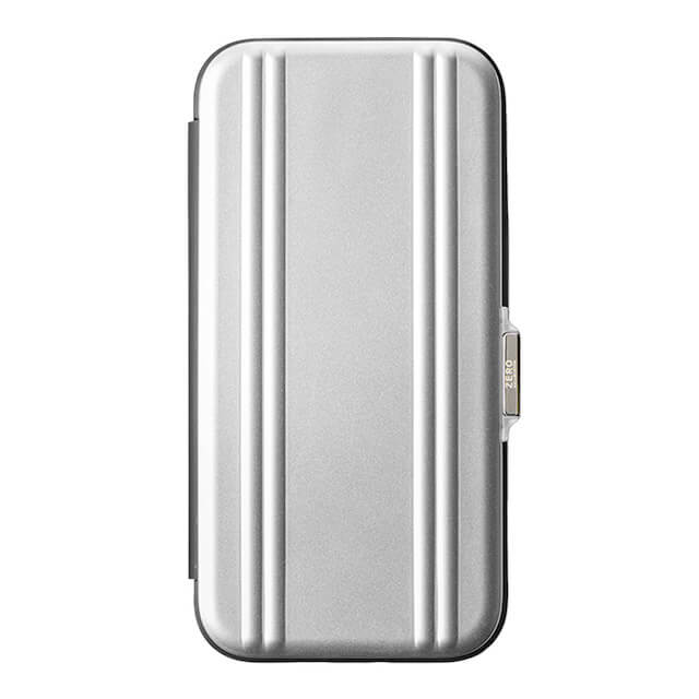 【iPhone14 ケース】ZERO HALLIBURTON Hybrid Shockproof Flip Case(Silver)