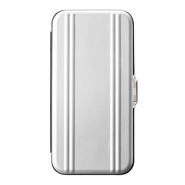 【iPhone14 Plus ケース】ZERO HALLIBURTON Hybrid Shockproof Flip Case(Silver)