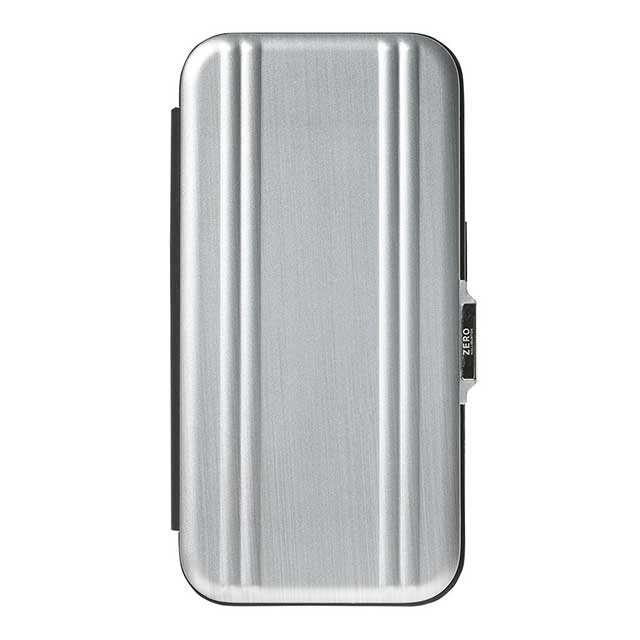 【iPhone15 Pro ケース】ZERO HALLIBURTON Hybrid Shockproof Flip Case for iPhone15Pro(Matte Silver）