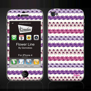 【iPhone4S/4 スキンシール】Flower Line ギ...