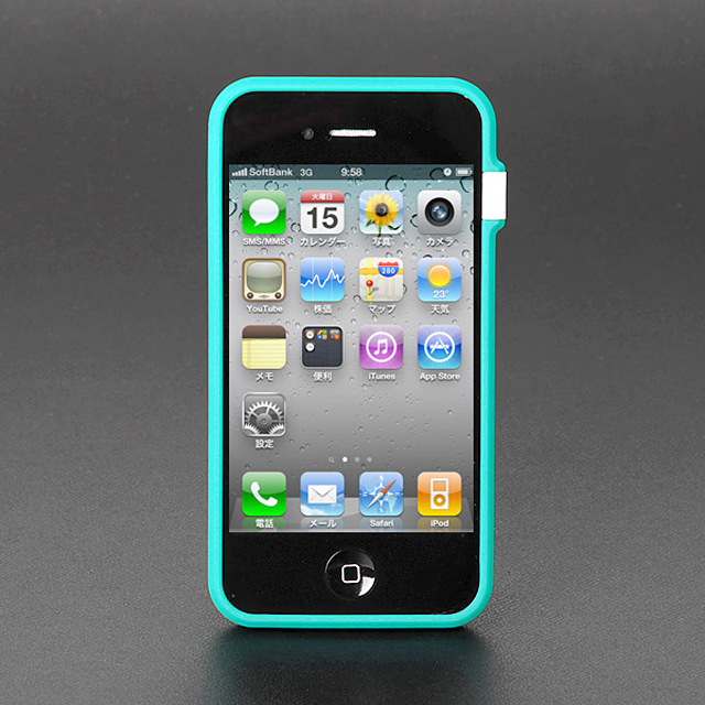 【iPhone4S/4】CAZE ThinEdge frame case for iPhone 4 Bumper - Blueサブ画像