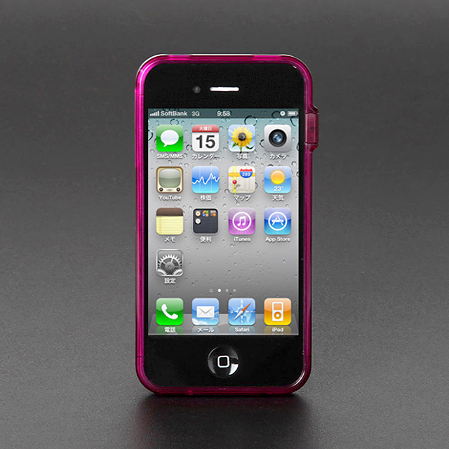 【iPhone4S/4】CAZE ThinEdge Clear frame case for iPhone 4 Bumper - Pinkサブ画像