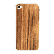 【iPhone4】PATCHWORKS Natural Wood Skin for iPhone 4 - Teak Hair Line