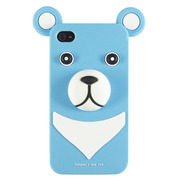 【iPhone4】iburg Full Protection Silicon Bear, Water Blue