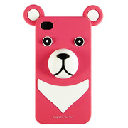 【iPhone4】iburg Full Protection Silicon Bear, Classic Red