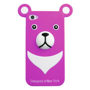 iburg iPhone 4S / 4 Full Protection Silicon Bear, Red Plum
