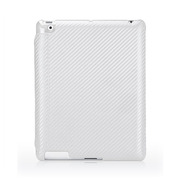 【iPad(第3世代/第4世代) iPad2 ケース】CarbonLook with Front cover for iPad (第3世代)/iPad 2 ホワイト