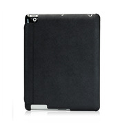 【iPad(第3世代/第4世代) iPad2 ケース】LeatherLook with Front cover for iPad (第3世代)/iPad 2 ブラック