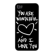【iPhone ケース】iPhone4/4S用リサイクル保護PCケース/You are wonderful(ブラックハート)